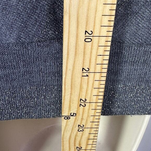 Vintage IZ Byer y2k small gray sparkle striped short sleeve whimsygoth grunge - Picture 4 of 8